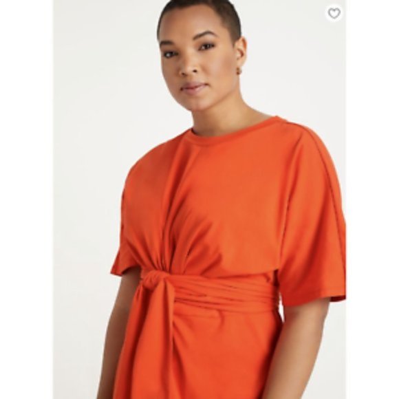 Eloquii Cross Front Flutter Sleeve Dress - Picture 2 of 3